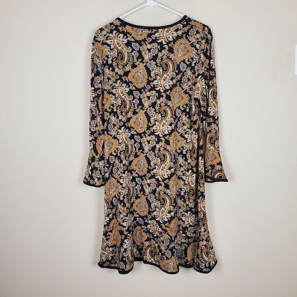 Michael Michael Kors Marigold Paisley Bell Sleeve Flounce Dress Size XL - Picture 7 of 8